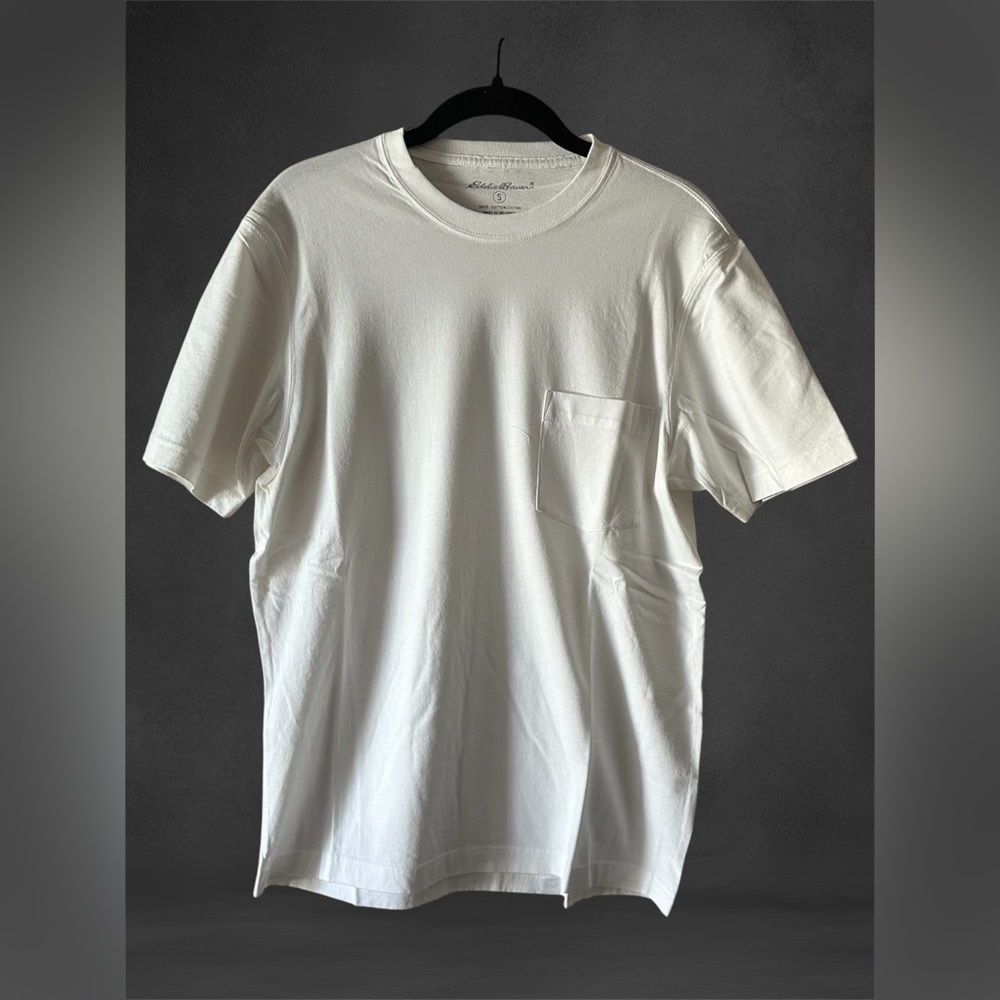 White Eddie Bauer pocket t-shirt #casualtees